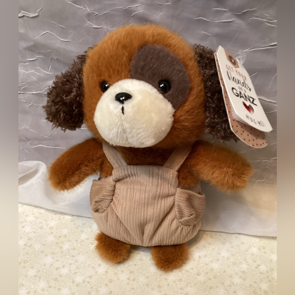 GANZ Dapper Darling Puppy Dog Plush Toy #H15517 Valentines Gift NWT 8"